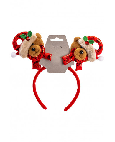 diadema de navidad de osito con solapa de cartón