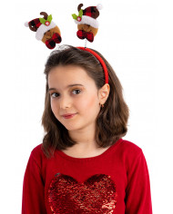CHRISTMAS HEADBAND W/REINDEER W/HEADER CHRISTMAS HEADBAND W/REINDEER W/HEADER