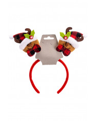 CHRISTMAS HEADBAND W/REINDEER W/HEADER CHRISTMAS HEADBAND W/REINDEER W/HEADER