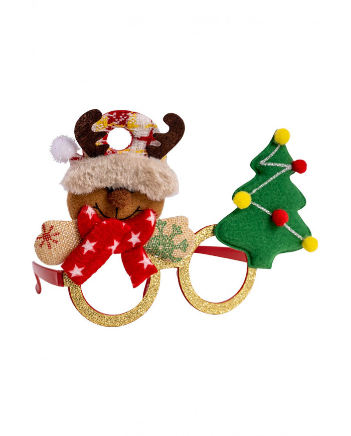 gafas de navidad con reno sobre cartoncillo