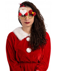 lunettes de noël avec père noël sur papier cartonné