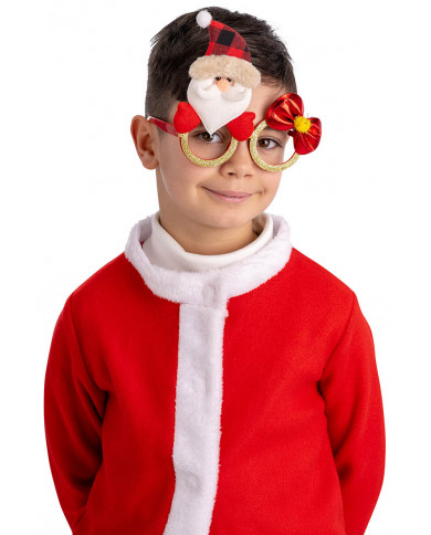 CHRISTMAS GLASSES W/SANTA CLAUS ON CARD