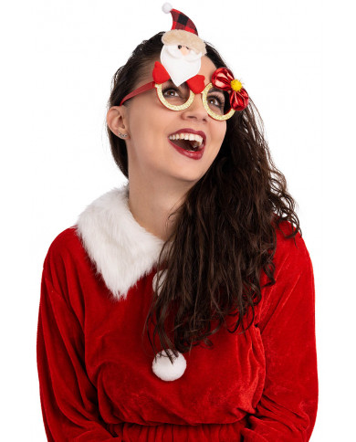 lunettes de noël avec père noël sur papier cartonné