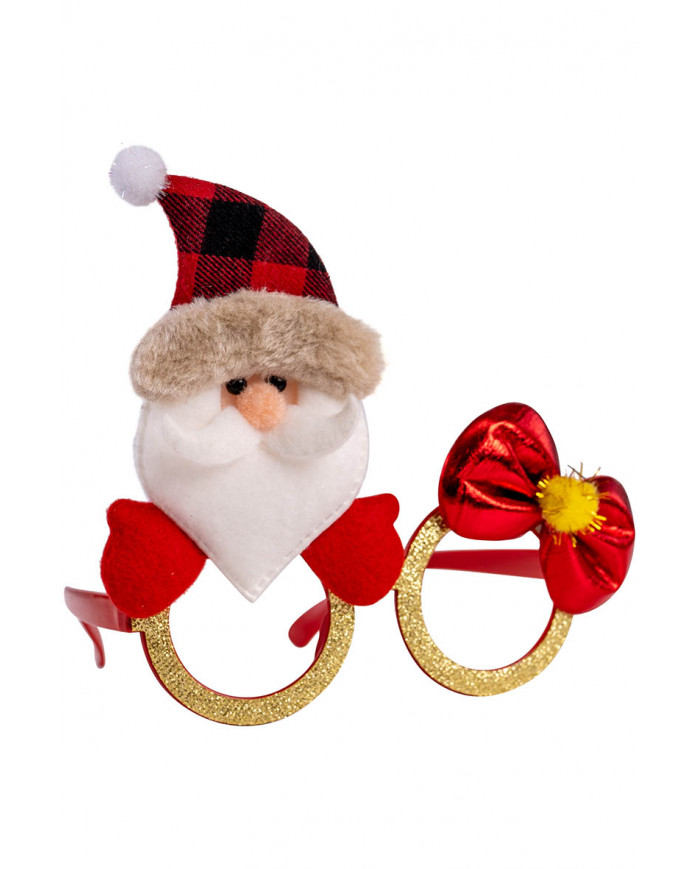 gafas de navidad con Papá Noel sobre cartoncillo