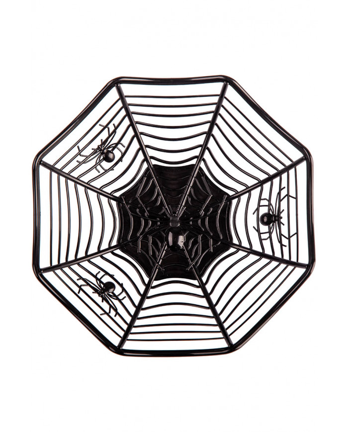 panier noir avec araignées, diamètre 26 cm environ avec étiquette volante / étiquette panier noir avec araignées, diamètre 26 cm environ avec étiquette volante / étiquette