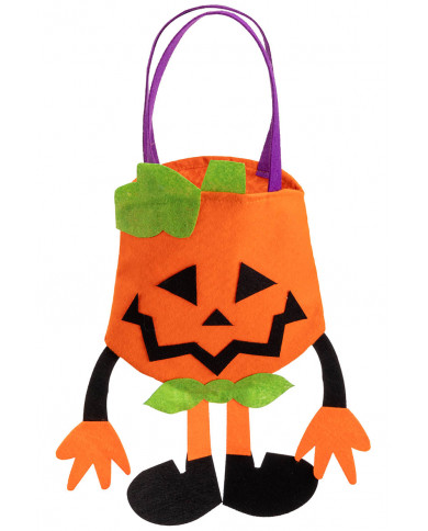 FELT PUMPKIN BAG WITH LEGS WITH HANGTAG/LABEL