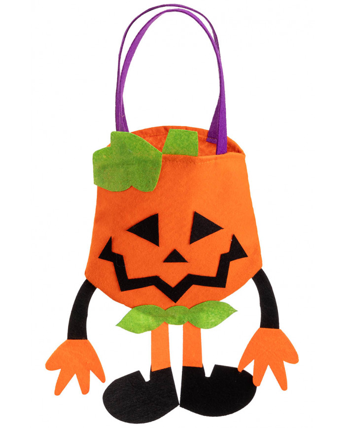 bolso calabaza con piernitas de fieltro con etiqueta colgante/etiqueta