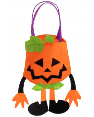 bolso calabaza con piernitas de fieltro con etiqueta colgante/etiqueta