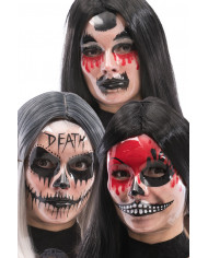 Maschere in plastica trasparente con stampe horror in modelli