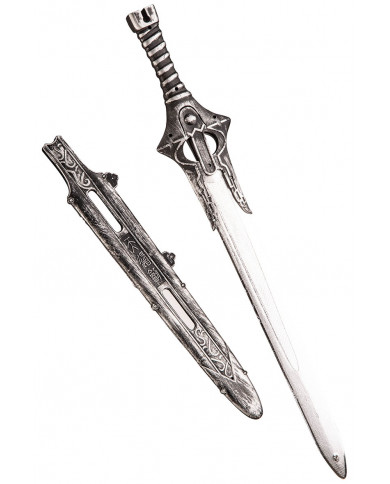 espada medieval gris con funda de unos 67 cm. de largo con solapa de cartón espada medieval gris con funda de unos 67 cm. de largo con solapa de cartón