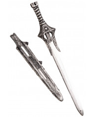 épée médiévale grise avec fourreau, longueur 67 cm environ avec carte d’en-tête