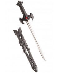 BLACK SWORD WITH SCABBARD AND RED STONE L.CM.38 WITH HEADER