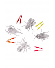 4 animaux décoratifs lumineux G.I.D. (GLOW IN THE DARK), couleurs assorties dans une pochette