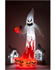 INFLATABLE GHOST WITH LIGHTS (220 VOLT) WITH TENSIONERS H.CM.270 IN BOX