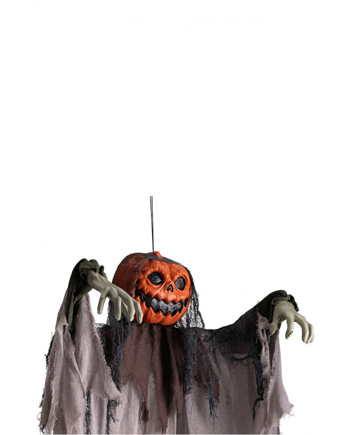 Scheletro zucca d'app. con tunica grigia h. 160 ca. con cartellino/etichetta