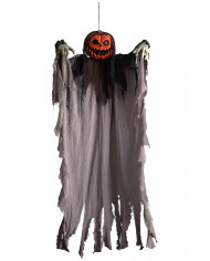 HANGING PUMPKIN SKELETON WITH GREY TUNIC H.160 WITH HANGTAG LABEL