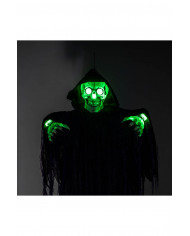 HANGING SKELETON WITH PURPLE TUNIC, LIGHTS AND SOUND H.CM.160 (BATT.INCL.) WITH HANGTAG LABEL