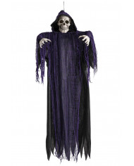 HANGING SKELETON WITH PURPLE TUNIC, LIGHTS AND SOUND H.CM.160 (BATT.INCL.) WITH HANGTAG LABEL