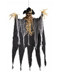 HANGING SKELETON WITH JUTA FACE, HAT AND GREY TUNIC H.CM.90 WITH HANGTAG LABEL HANGING SKELETON WITH JUTA FACE, HAT AND GREY TUNIC H.CM.90 WITH HANGTAG LABEL