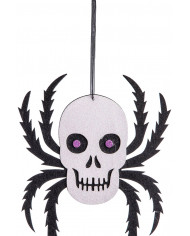 Totenkopfdekoration Spinne aus Filz zum Aufhängen H. cm 35 ca. mit Pappschild/Etikett Totenkopfdekoration Spinne aus Filz zum Aufhängen H. cm 35 ca. mit Pappschild/Etikett