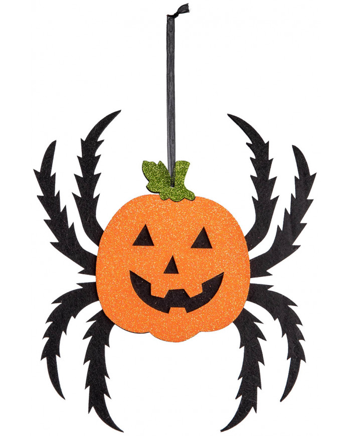 Adorno de calabaza araña de fieltro para colgar de unos 35 cm de alto con etiqueta colgante/etiqueta Adorno de calabaza araña de fieltro para colgar de unos 35 cm de alto con etiqueta colgante/etiqueta