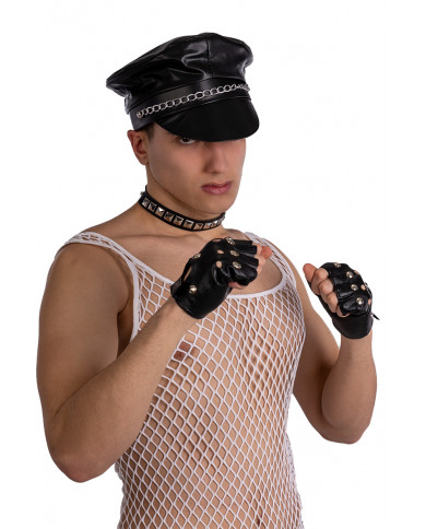 BIKER DISGUISE SET (HAT, GLOVES, COLLAR) ON CARD