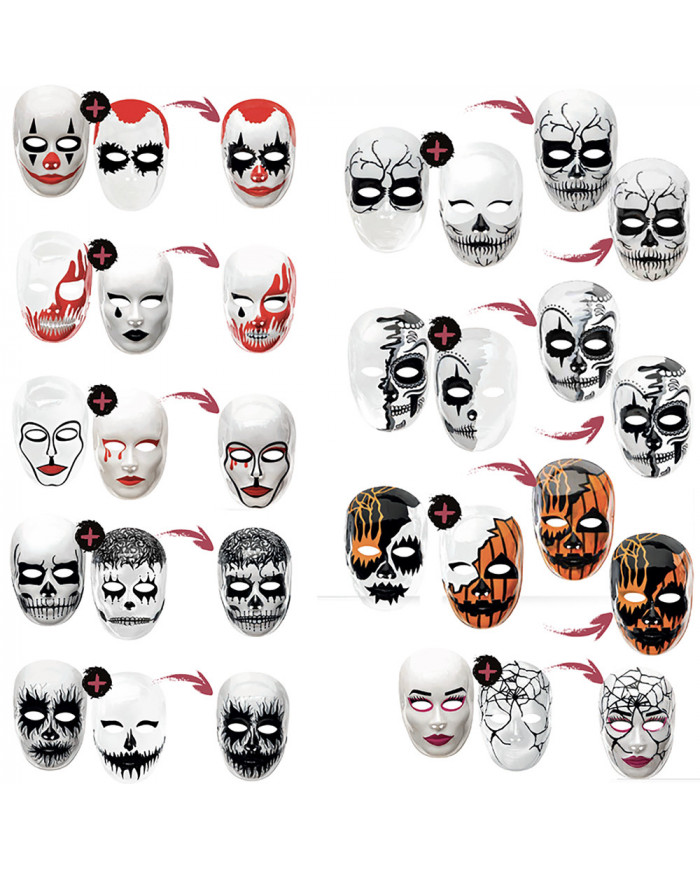 Two masks, three faces! Pack containing two masks with scary Two masks, three faces! Pack containing two masks with scary