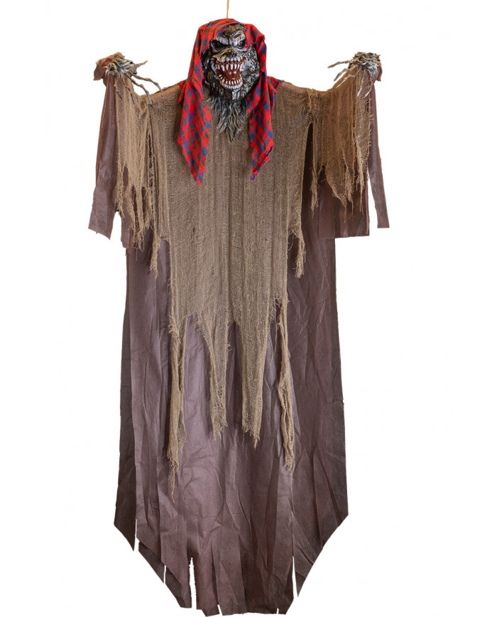 HANGING HORROR WOLF WITH LIGHTS H.CM.220 IN BAG (BATT.INCL.)