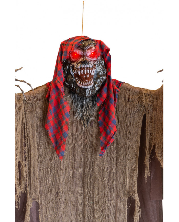HANGING HORROR WOLF WITH LIGHTS H.CM.220 IN BAG (BATT.INCL.)