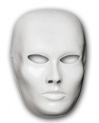 White plastic mask to be colored following your fantasy.