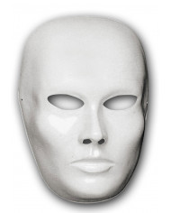 White plastic mask to be colored following your fantasy. White plastic mask to be colored following your fantasy.