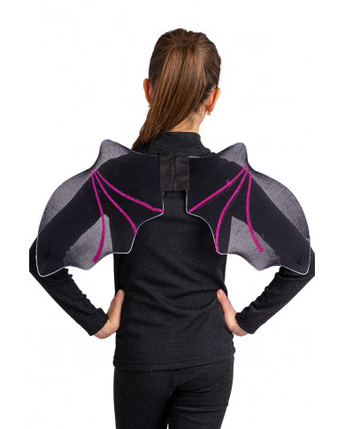 Black bat wings with purple glitter h. cm. 30x56 in pbh