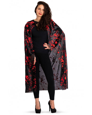 Cape avec impressions sanglantes h.cm. 130 dans une pochette avec crochet Cape avec impressions sanglantes h.cm. 130 dans une pochette avec crochet