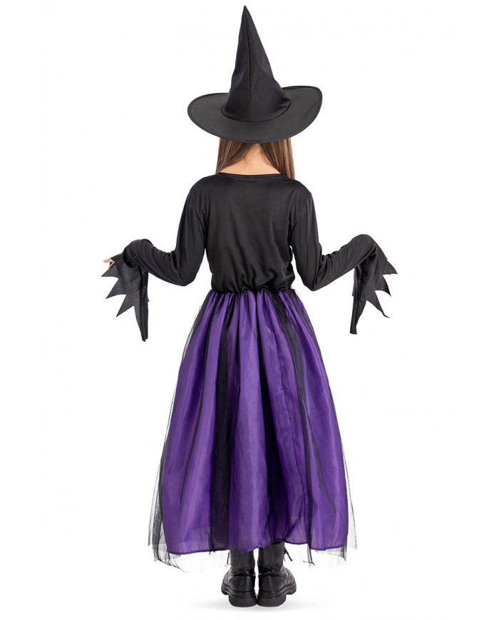 Costume strega viola in busta c/gancio