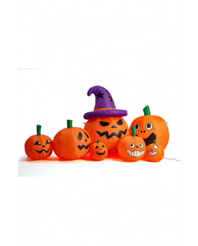 Citrouilles gonflables avec lumières (220 volt) avec tirants, longueur 210 cm environ dans une boîte Citrouilles gonflables avec lumières (220 volt) avec tirants, longueur 210 cm environ dans une boîte