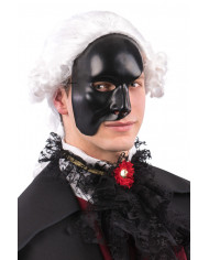 Phantom of the Opera black plastic mask with elastic. To turn