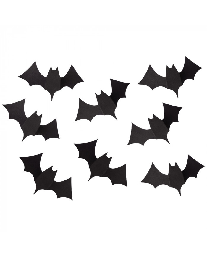 8 pipistrelli adesivi in carta l. cm.20 ca. in b. c/cav.