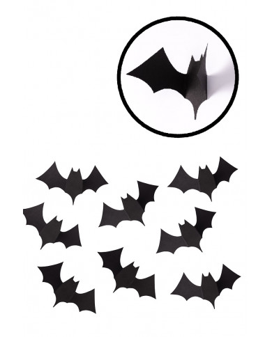 8 pipistrelli adesivi in carta l. cm.20 ca. in b. c/cav.
