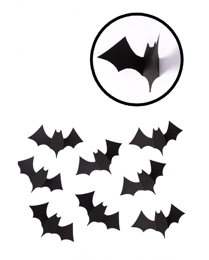 8 murcielagos adhesivos en papel, cm.20 en bolso con solapa