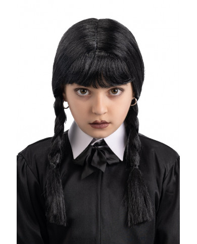 Perruque mercredi pour enfants dans une pochette avec crochet Perruque mercredi pour enfants dans une pochette avec crochet