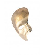 Maschera mezzo viso da Fantasma dell'Opera in plastica oro con