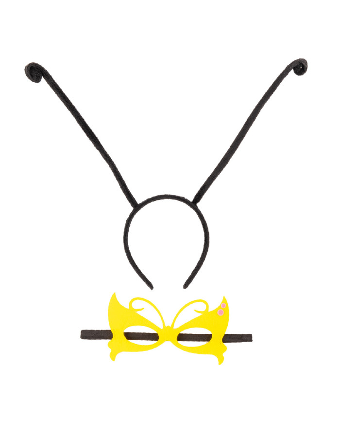 Set deguisement papillon multicolor (joupe, ailes, masque, serre-tete) dans sachet avec cavalier Set deguisement papillon multicolor (joupe, ailes, masque, serre-tete) dans sachet avec cavalier