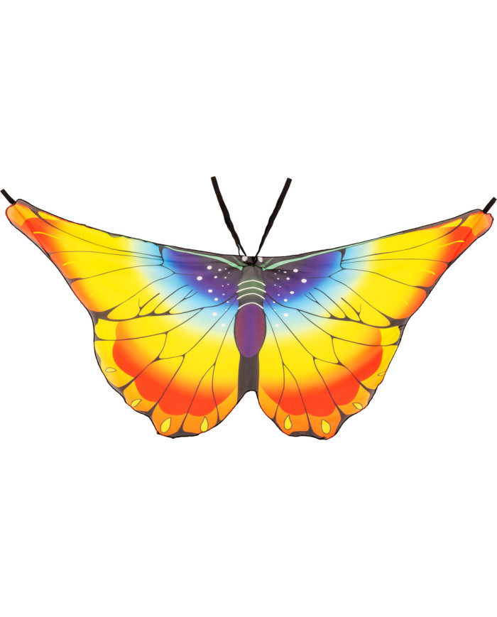 Conjunto mariposa multicolor (falda, alas, antifaz, diadema) en sobre c/cav. Conjunto mariposa multicolor (falda, alas, antifaz, diadema) en sobre c/cav.