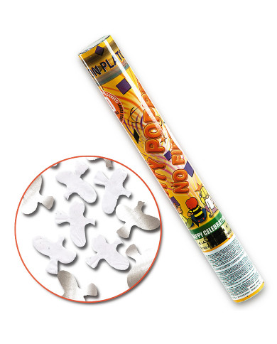 Cañón de confeti de aire comprimido con palomas blancas cm.30 Cañón de confeti de aire comprimido con palomas blancas cm.30