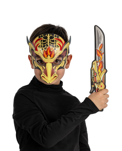 Ensemble masque et épée de monstre en eva l.cm. 32 ac. sur carton