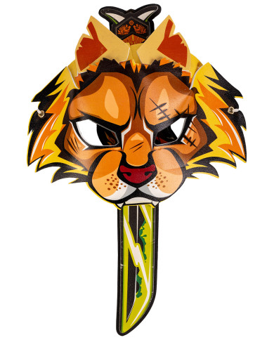 Set de mascara y espada tigre en eva l.cm. 32 ac. con cartoncillo