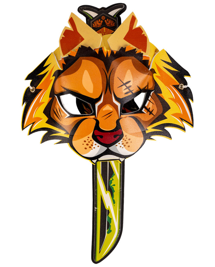 Set de mascara y espada tigre en eva l.cm. 32 ac. con cartoncillo
