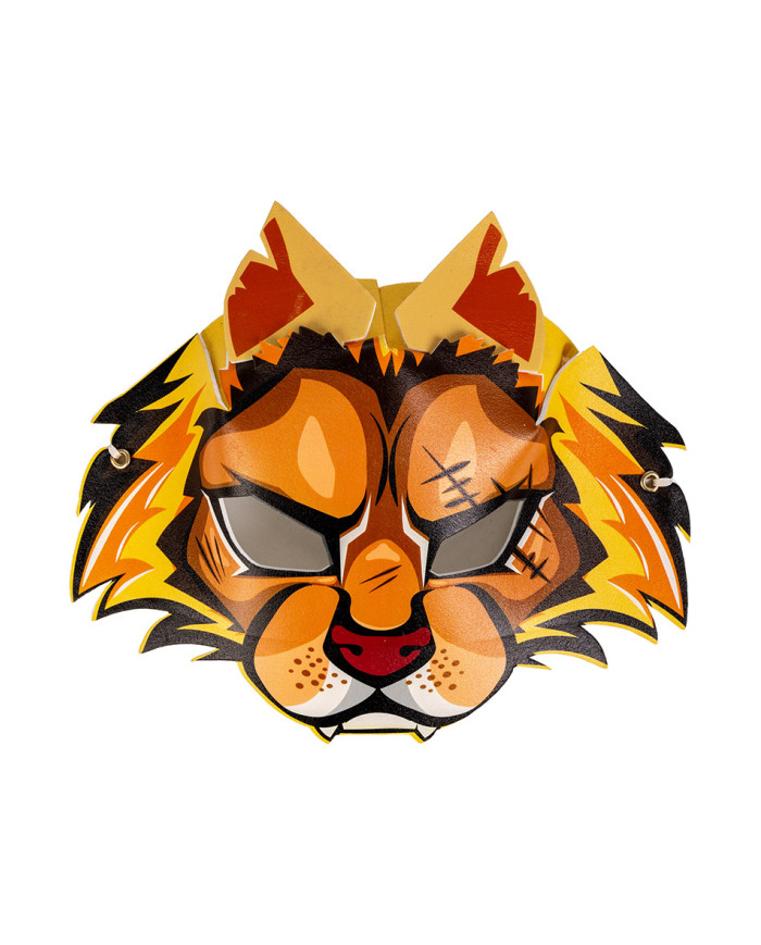 Set de mascara y espada tigre en eva l.cm. 32 ac. con cartoncillo