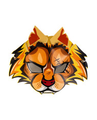 Set de mascara y espada tigre en eva l.cm. 32 ac. con cartoncillo