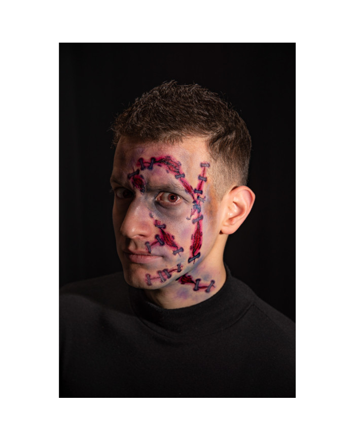 Scars Face Tattoo on card in pb Scars Face Tattoo on card in pb